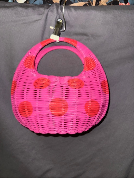 Handbags - Kate Spade!  Pink Woven Polka Dot Handbag -